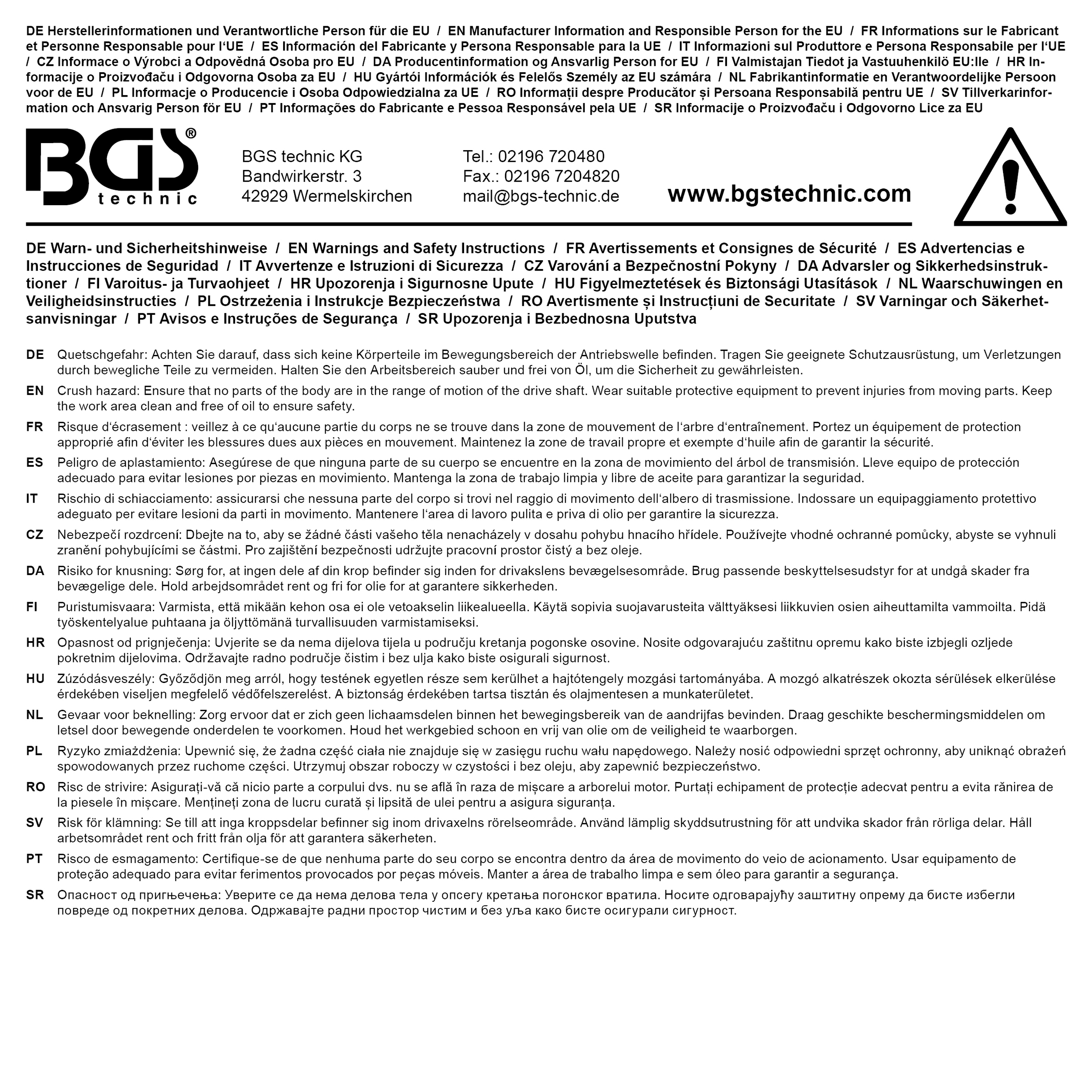 BGS Bit-Einsatz | Länge 350 mm | Antrieb Innenvierkant 12,5 mm (1/2") | Innensechskant 6 mm | für VAG