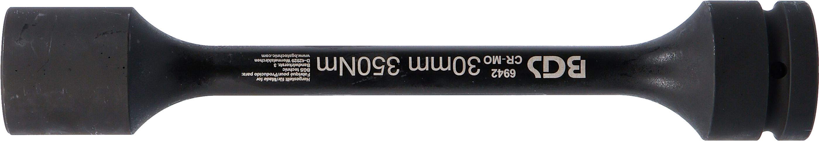 BGS Torsions-Kraft-Steckschlüssel-Einsatz Sechskant | Antrieb Innenvierkant 25 mm (1") | SW 30 mm | 350 Nm