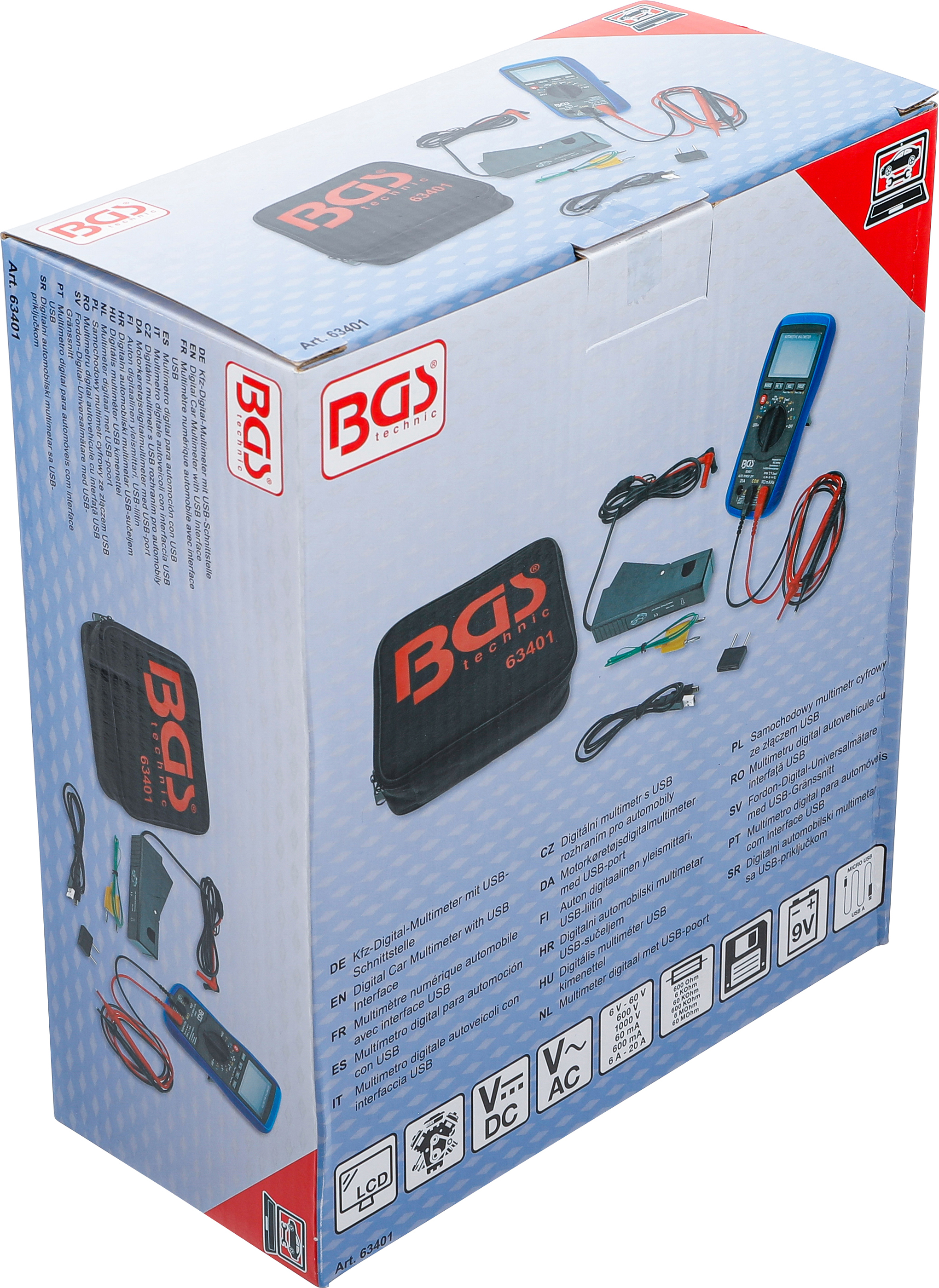 BGS Kfz-Digital-Multimeter mit USB-Schnittstelle
