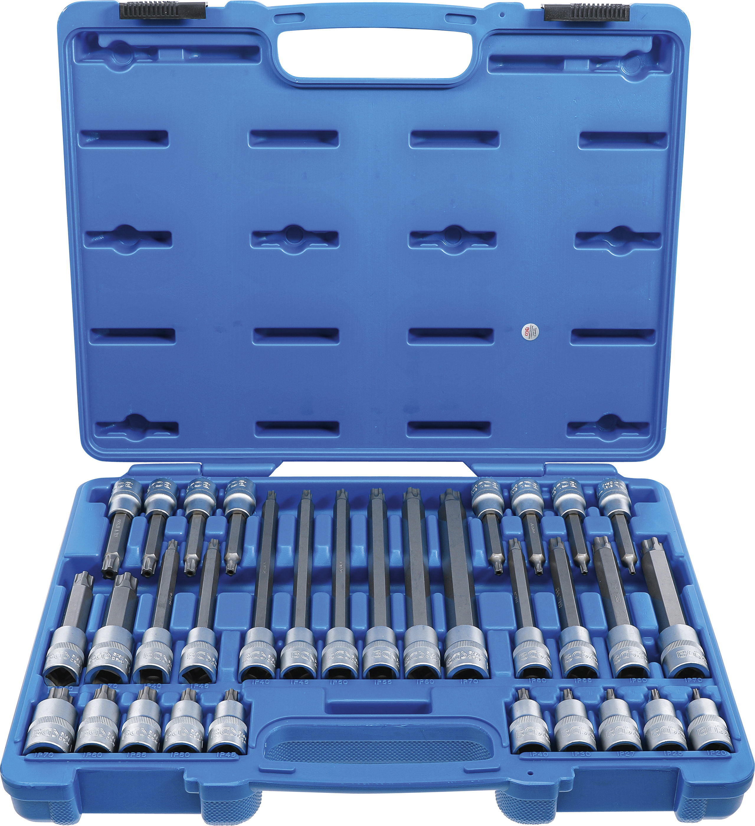 BGS Bit-Einsatz-Satz | Antrieb Innenvierkant 12,5 mm (1/2") | TPS-Profil (für Torx Plus) mit Bohrung TPS20 - TPS70 | 32-tlg.