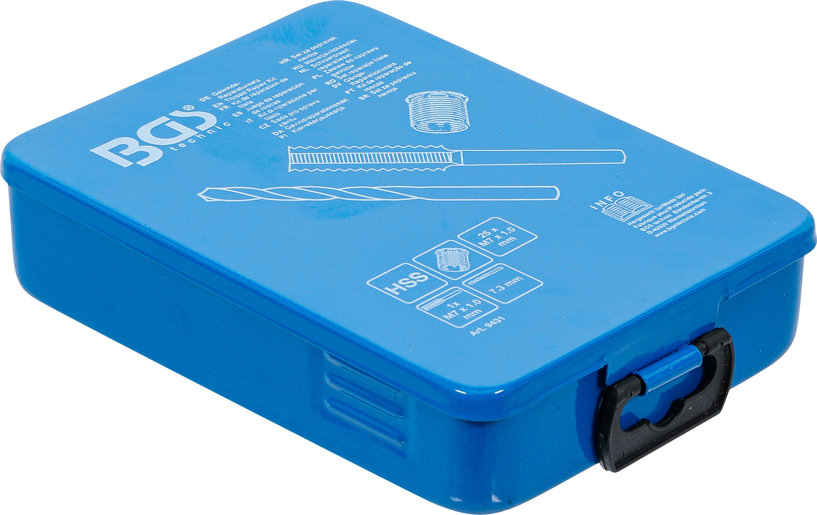BGS Gewinde-Reparatursatz | M7 x 1.0 | 29-tlg. BGS Gewinde-Reparatursatz | M7 x 1.0 | 29-tlg.