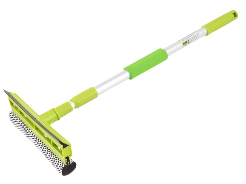 Carmotion Scheibenreiniger mit Schwamm und Abzieher 20 cm mit Alu Teleskopstiel