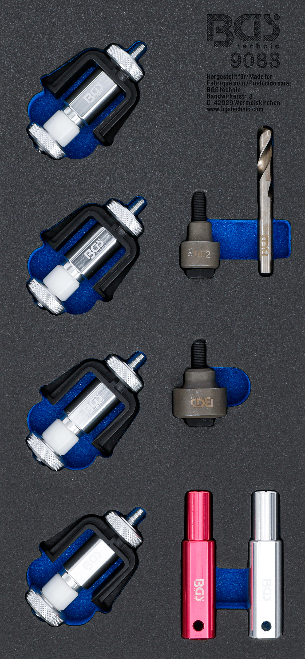 BGS Werkstattwageneinlage 1/3: Montagewerkzeug-Satz für Einparksensoren-Halter