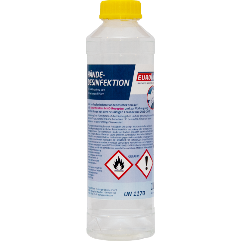 Eurolub Händedesinfektion Desinfektionsmittel Flasche 1 Liter