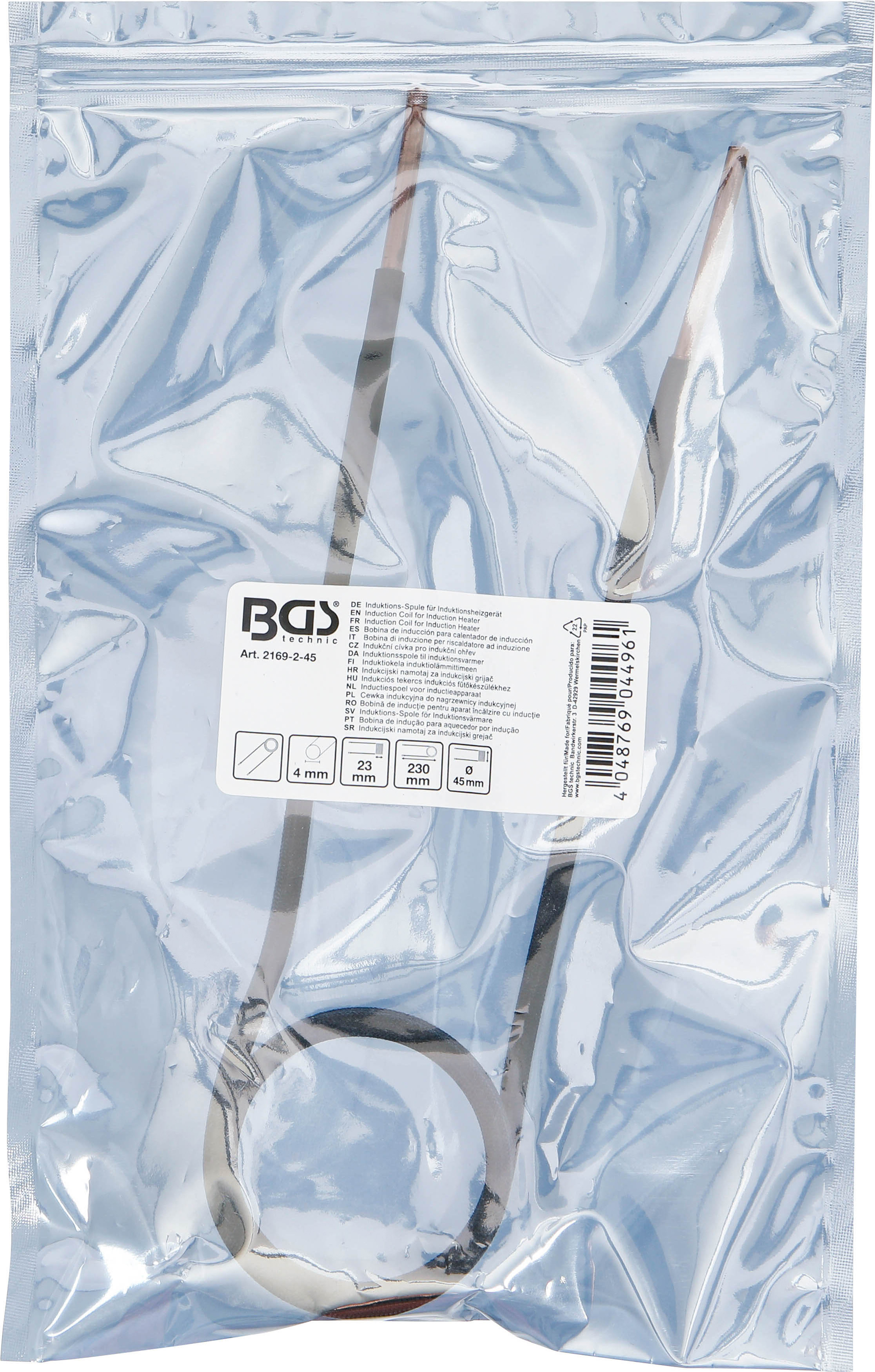 BGS Induktions-Spule für Induktionsheizgerät | 45 mm | gerade Bauform | für Art. 2169, 3390, 3391