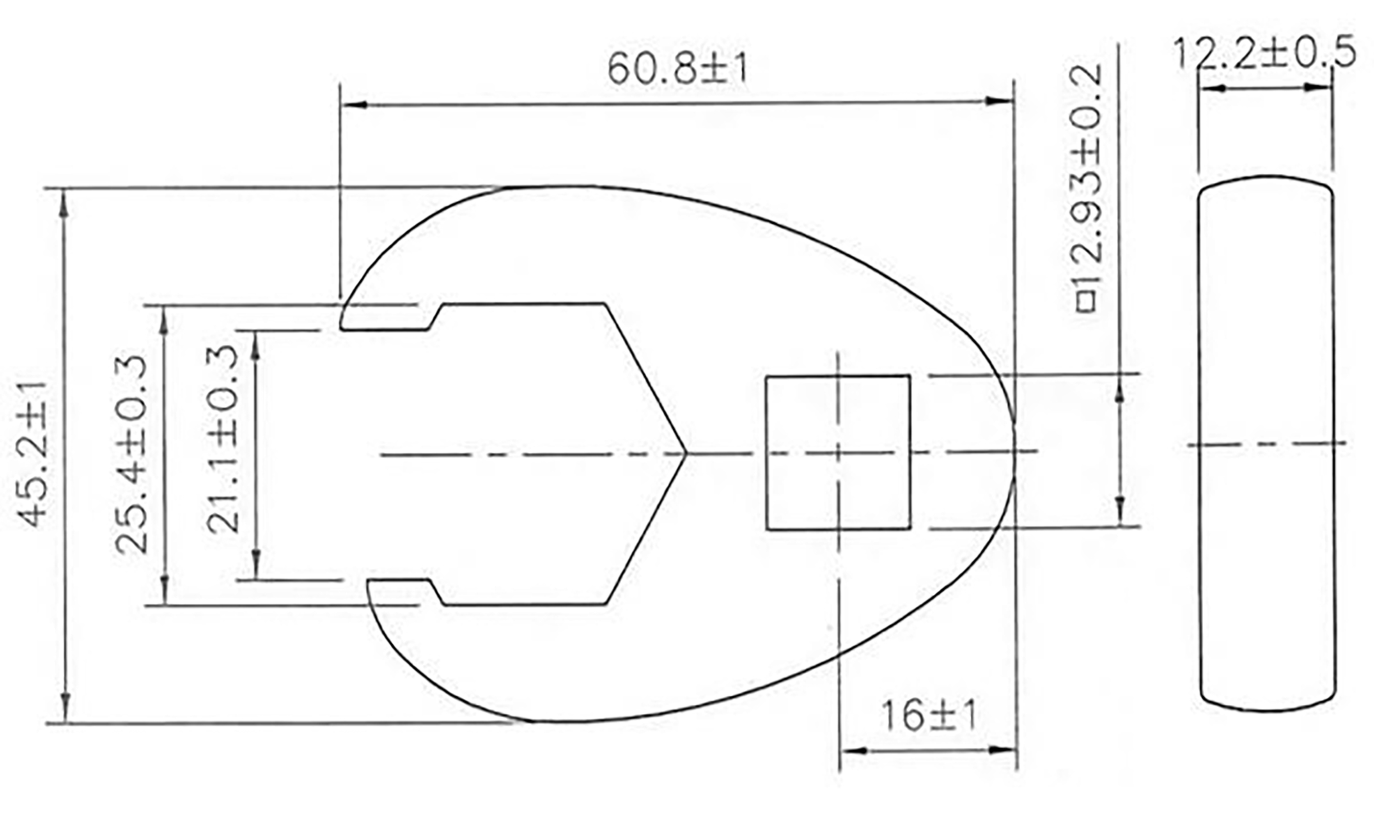 BGS Hahnenfußschlüssel | Antrieb Innenvierkant 12,5 mm (1/2") | SW 25 mm