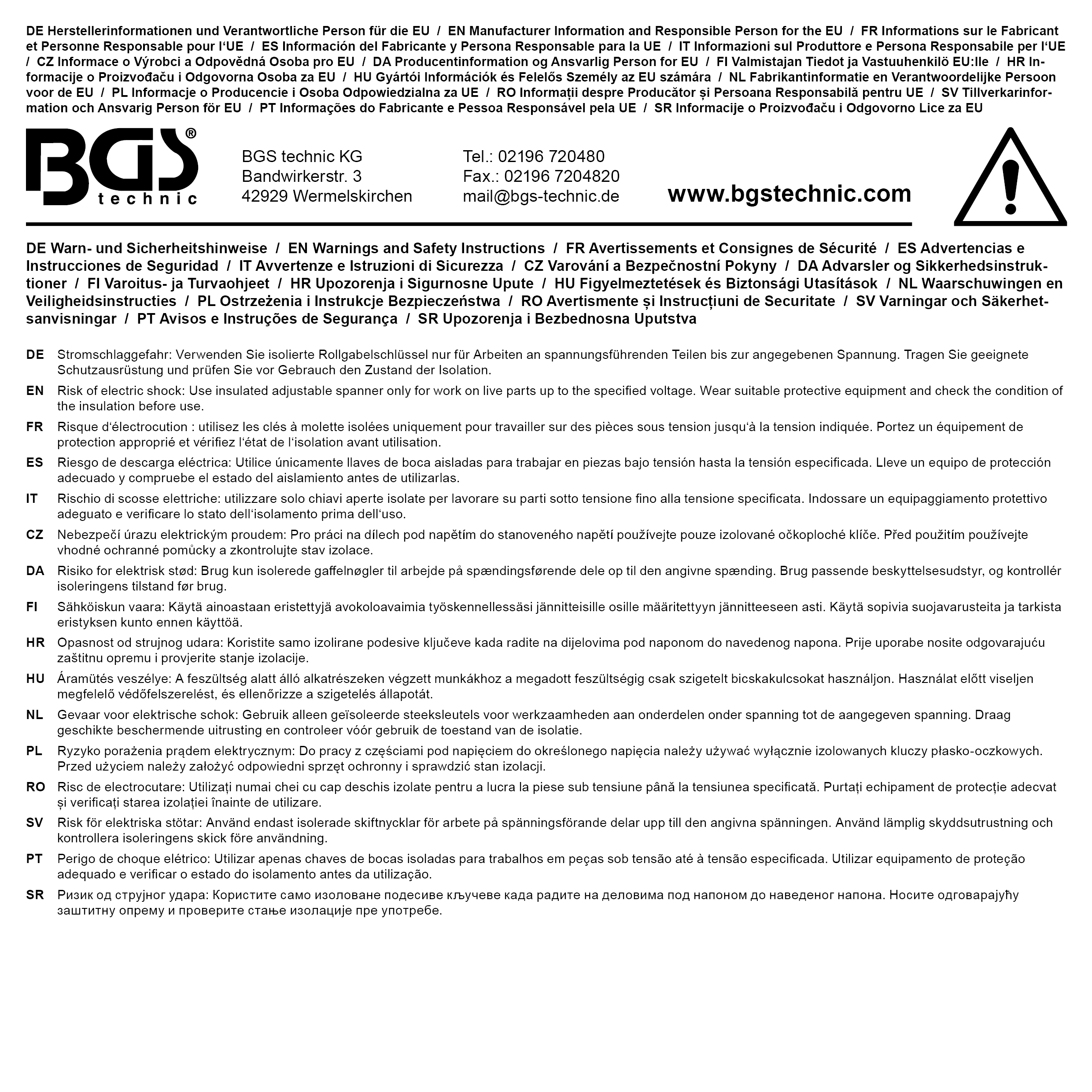 BGS VDE-Rollgabelschlüssel | SW max. 38 mm