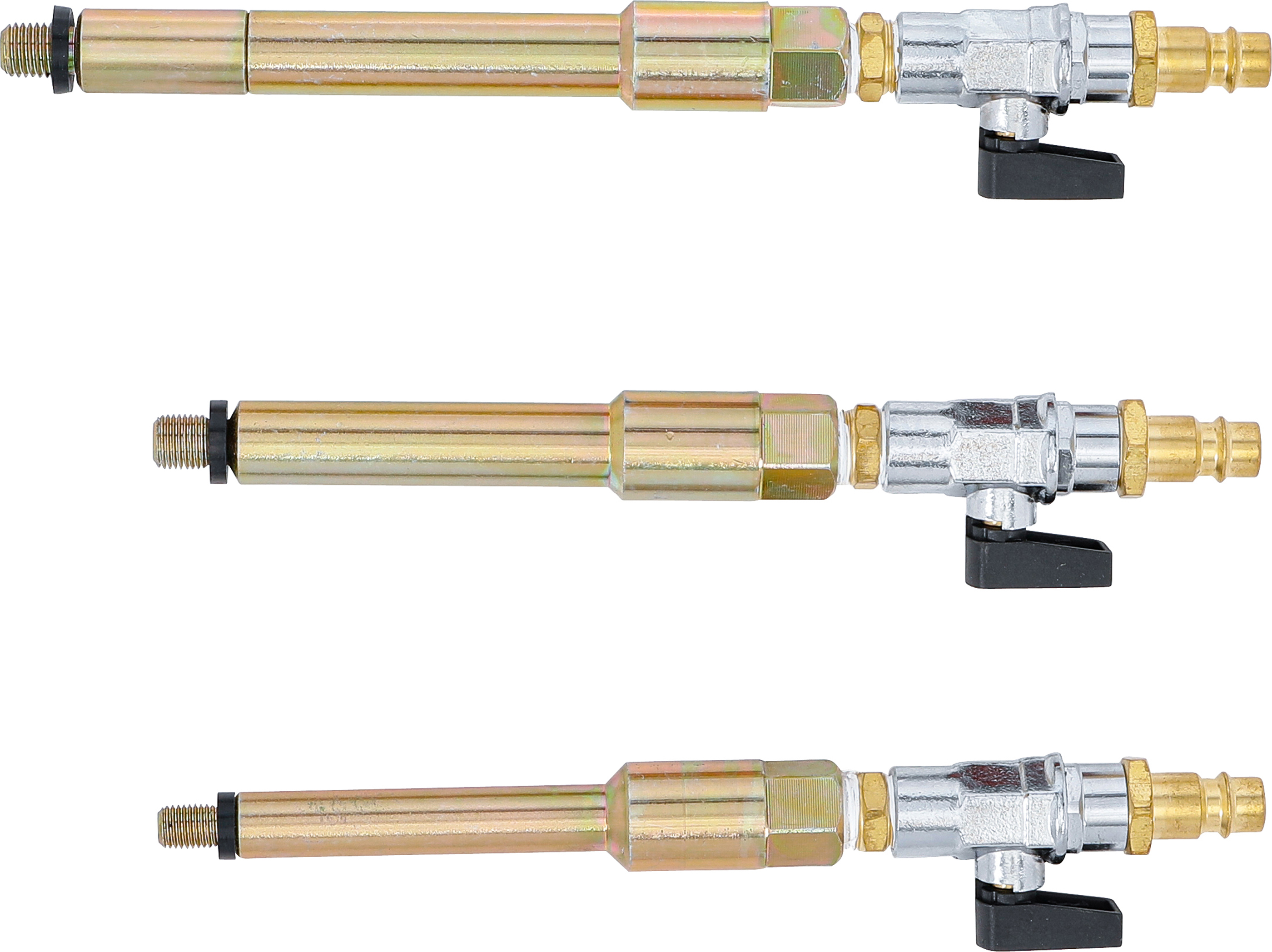 BGS Druckluftadapter-Satz für Glühkerzenbohrungen | M8 x 1,0 - M10 x 1,0 - M10 x 1,25 | 3-tlg.