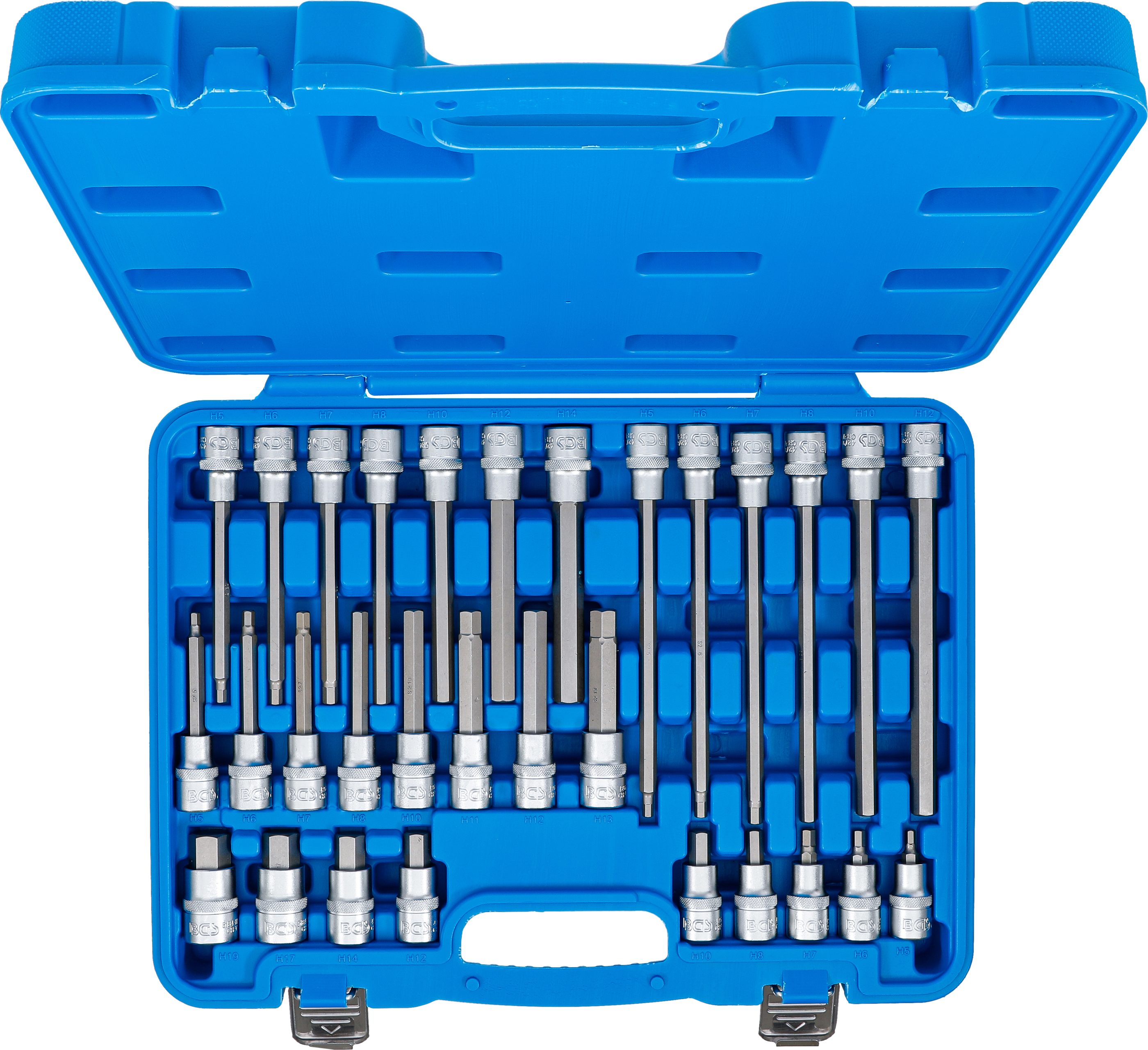 BGS Bit-Einsatz-Satz | Antrieb Innenvierkant 12,5 mm (1/2") | Innensechskant | 30-tlg.