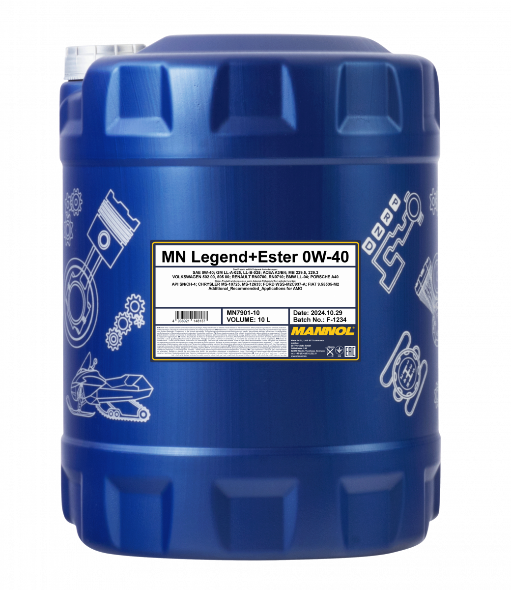 0W-40 Mannol 7901 Legend + Ester Motoröl 10 Liter