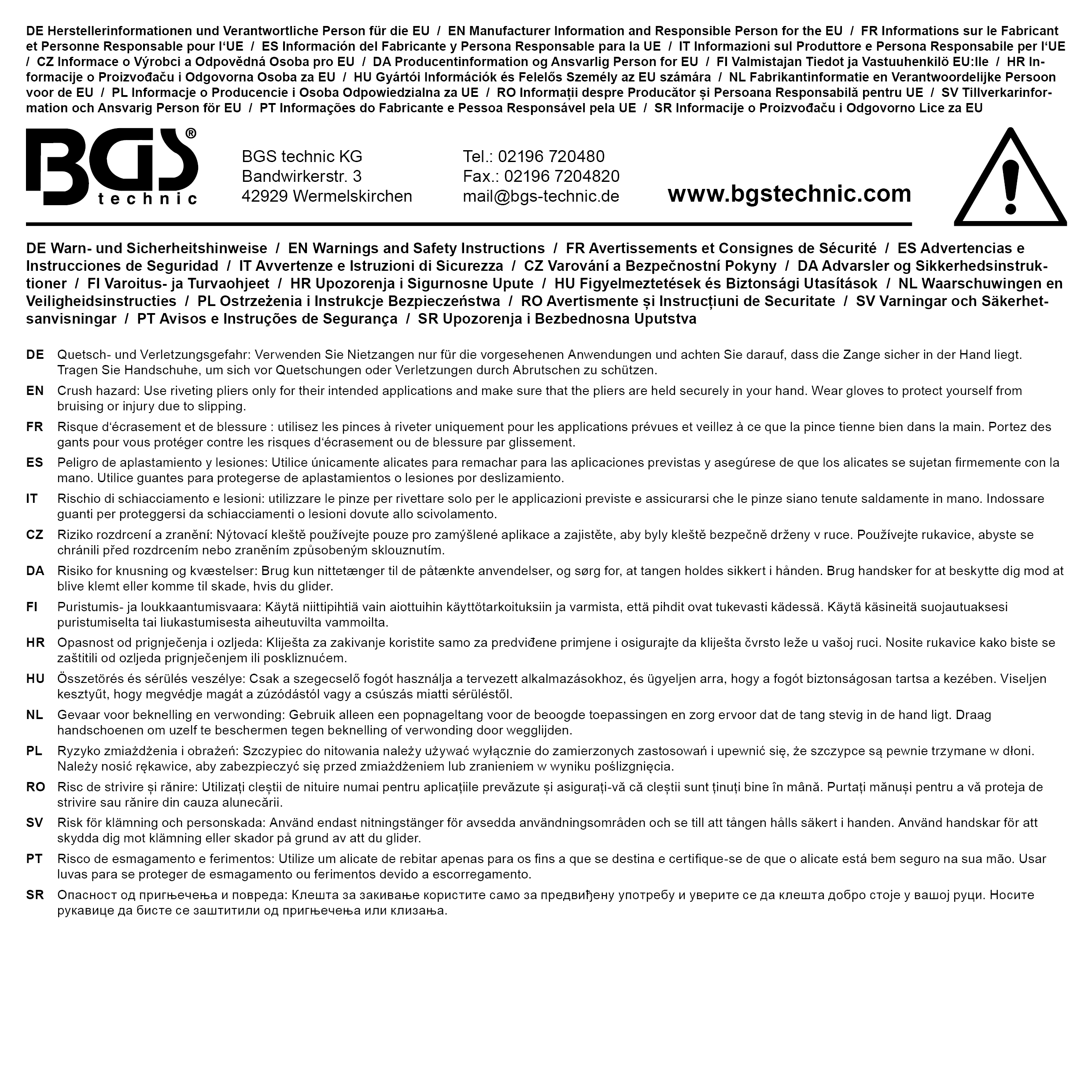 BGS Leerkassette für Art. 401