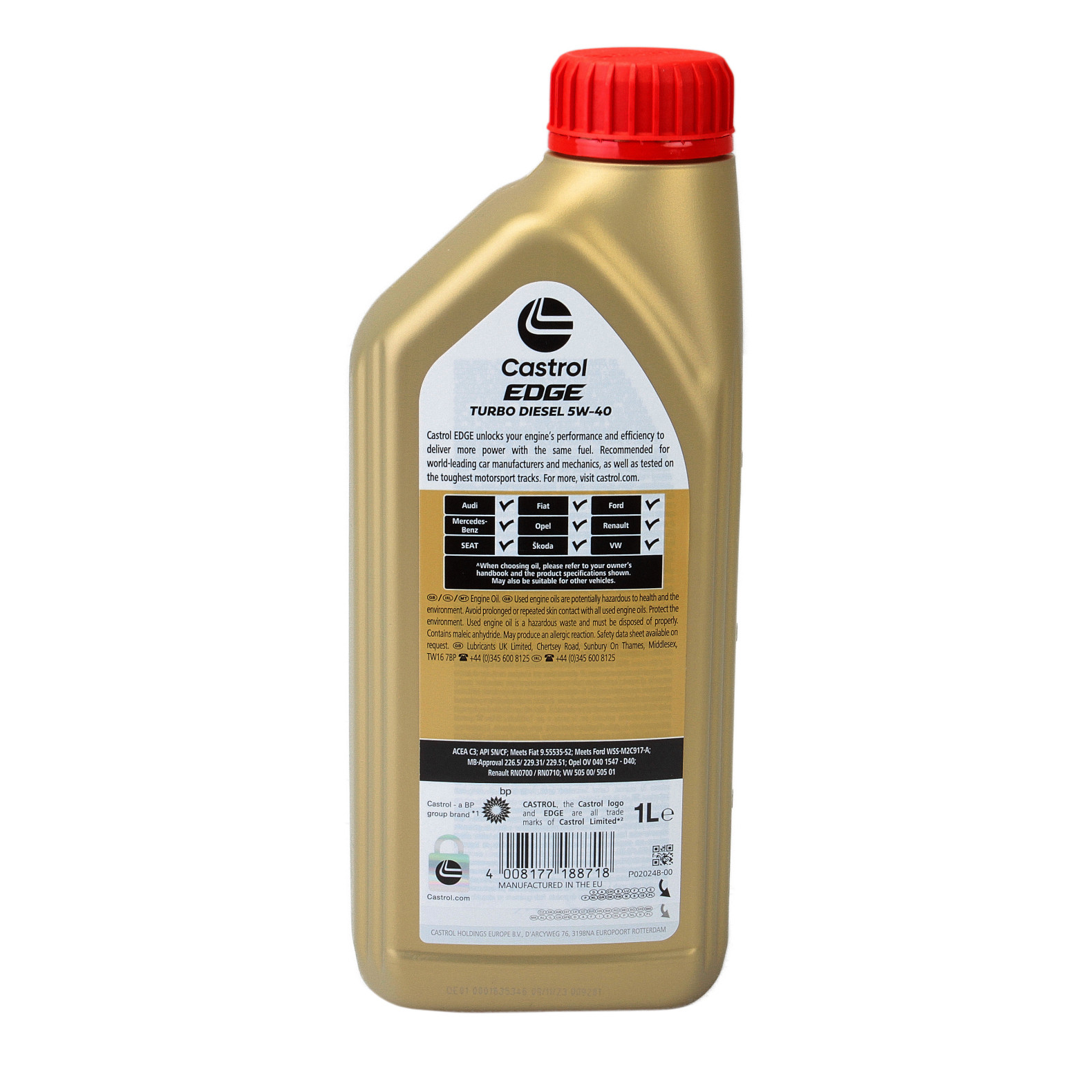 5W-40 Castrol EDGE Turbo Diesel Motoröl 1 Liter