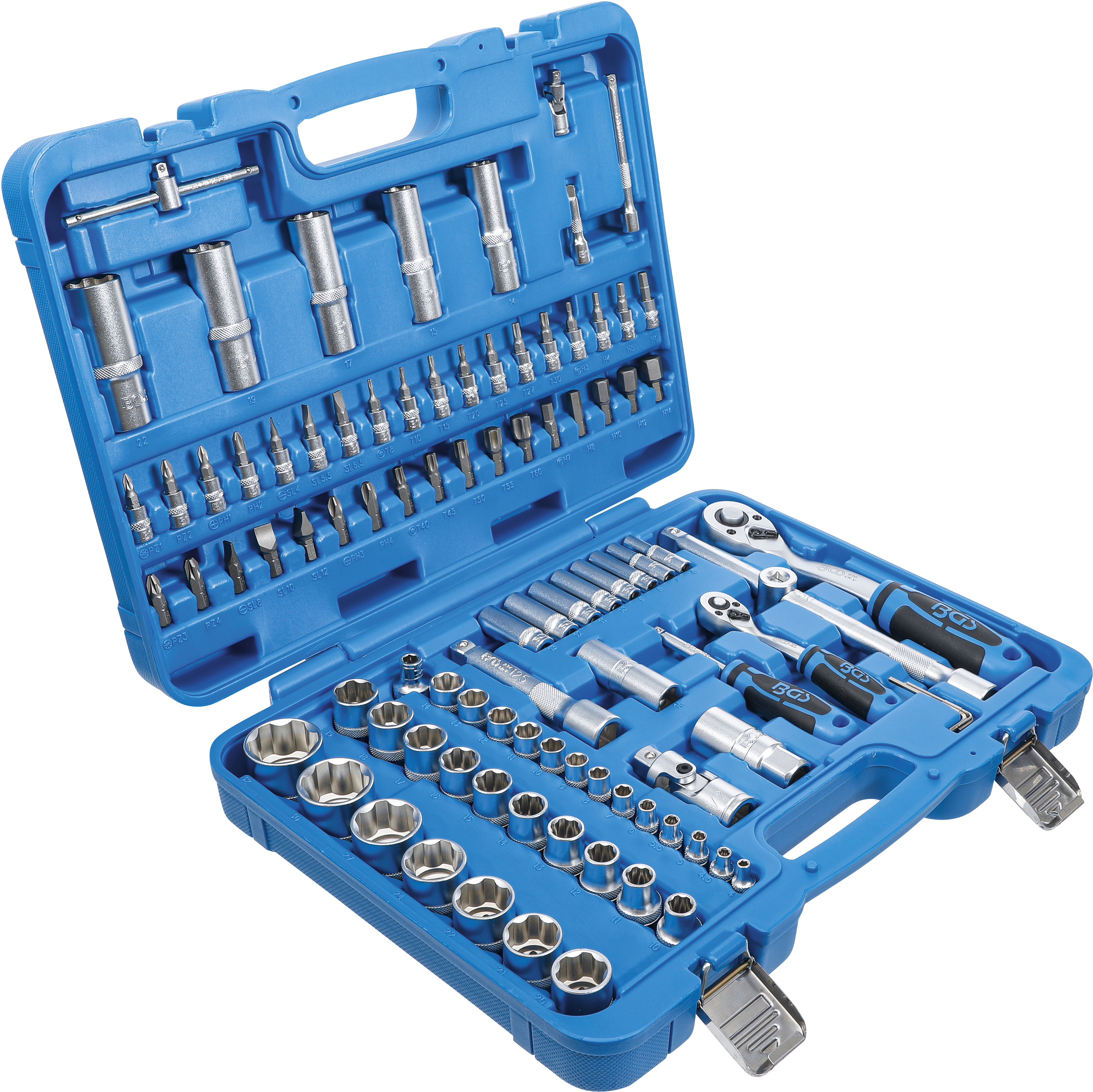 BGS Steckschlüssel-Satz Wellenprofil | Antrieb 6,3 mm (1/4") / 12,5 mm (1/2") | 95-tlg.