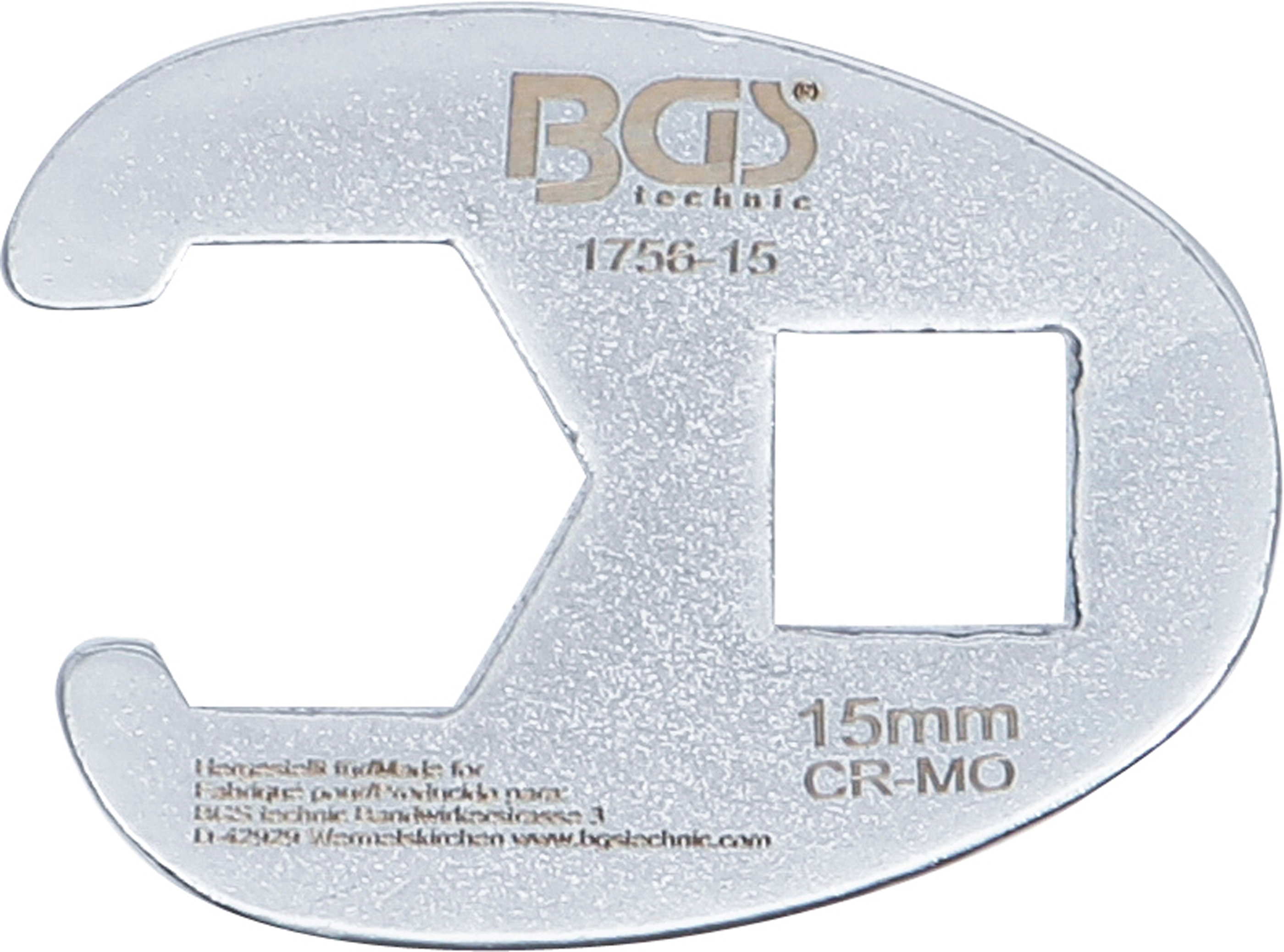 BGS Hahnenfußschlüssel | Antrieb Innenvierkant 10 mm (3/8") | SW 15 mm