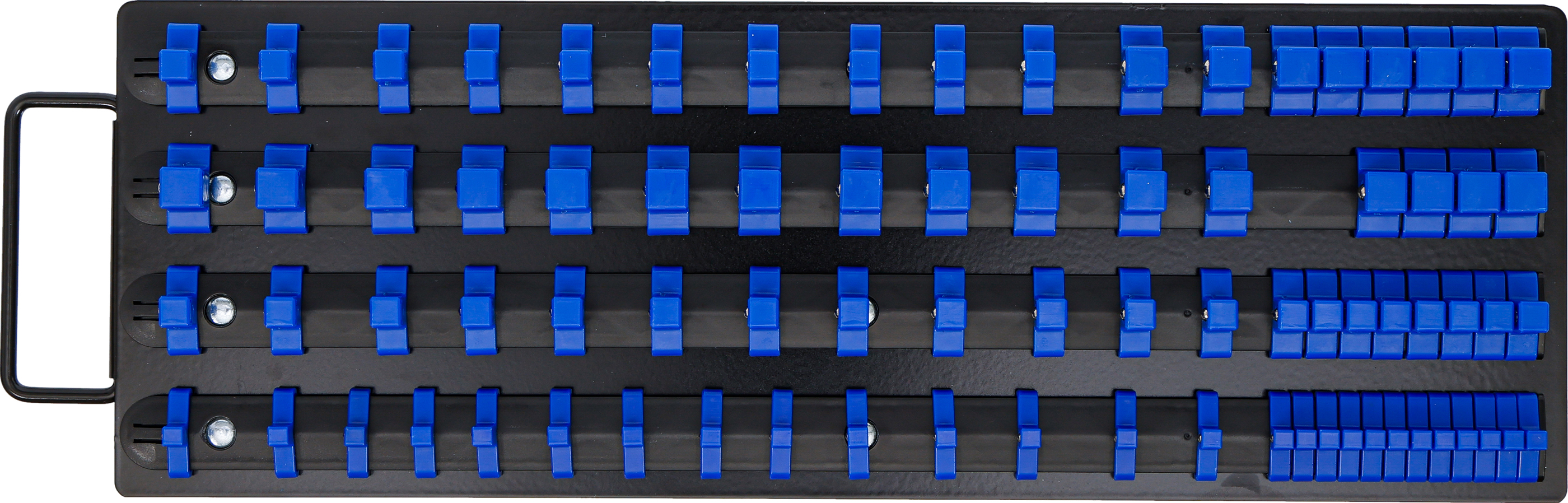 BGS Aufsteckschienen-Set für Steckschlüssel-Einsätze | mit 80 Clips | für Einsätze 6,3 mm (1/4"), 10 mm (3/8"), 12,5 mm (1/2")