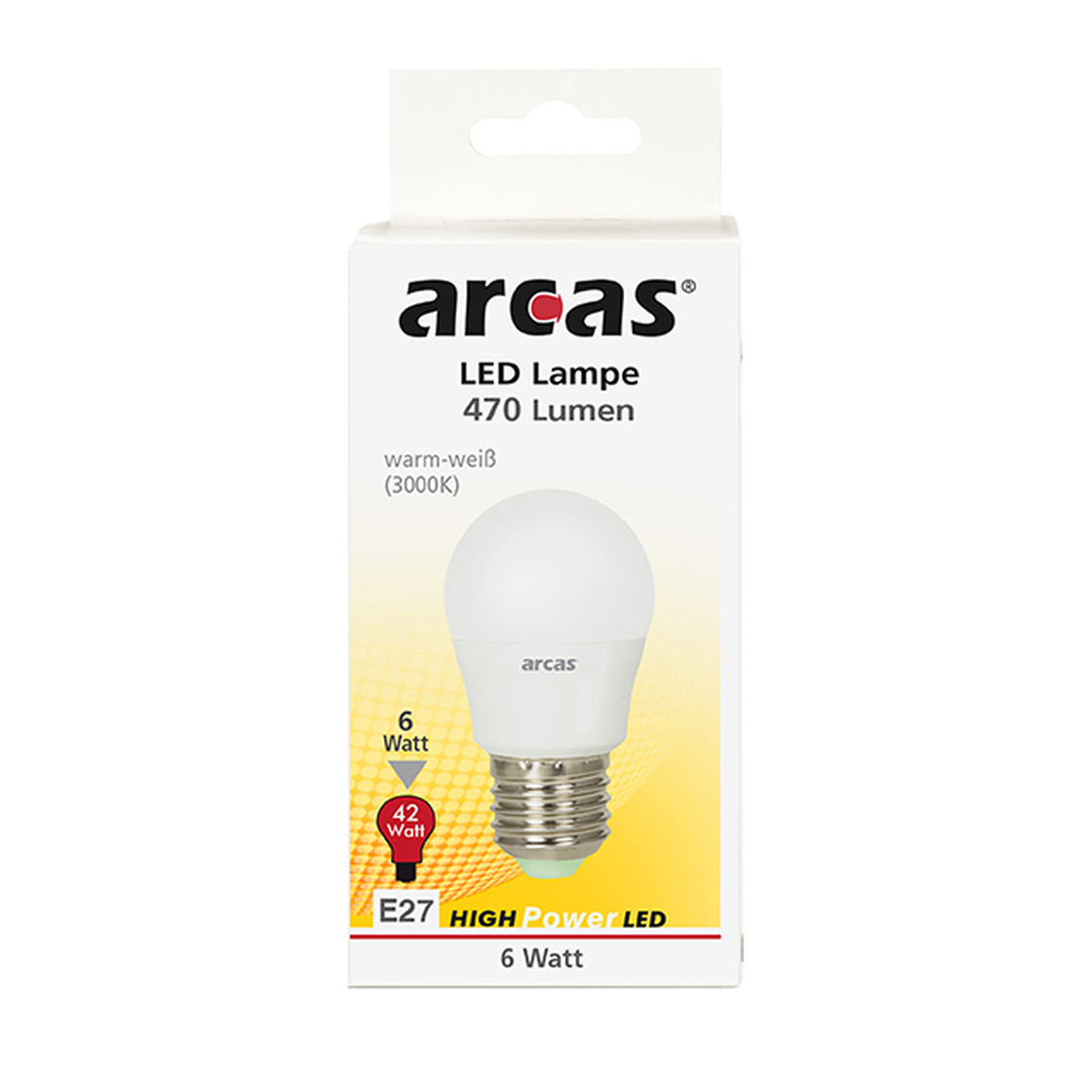 Arcas E27 LED Lampe Mini Globe 6W 3000K 470 Lumen Warmweiss