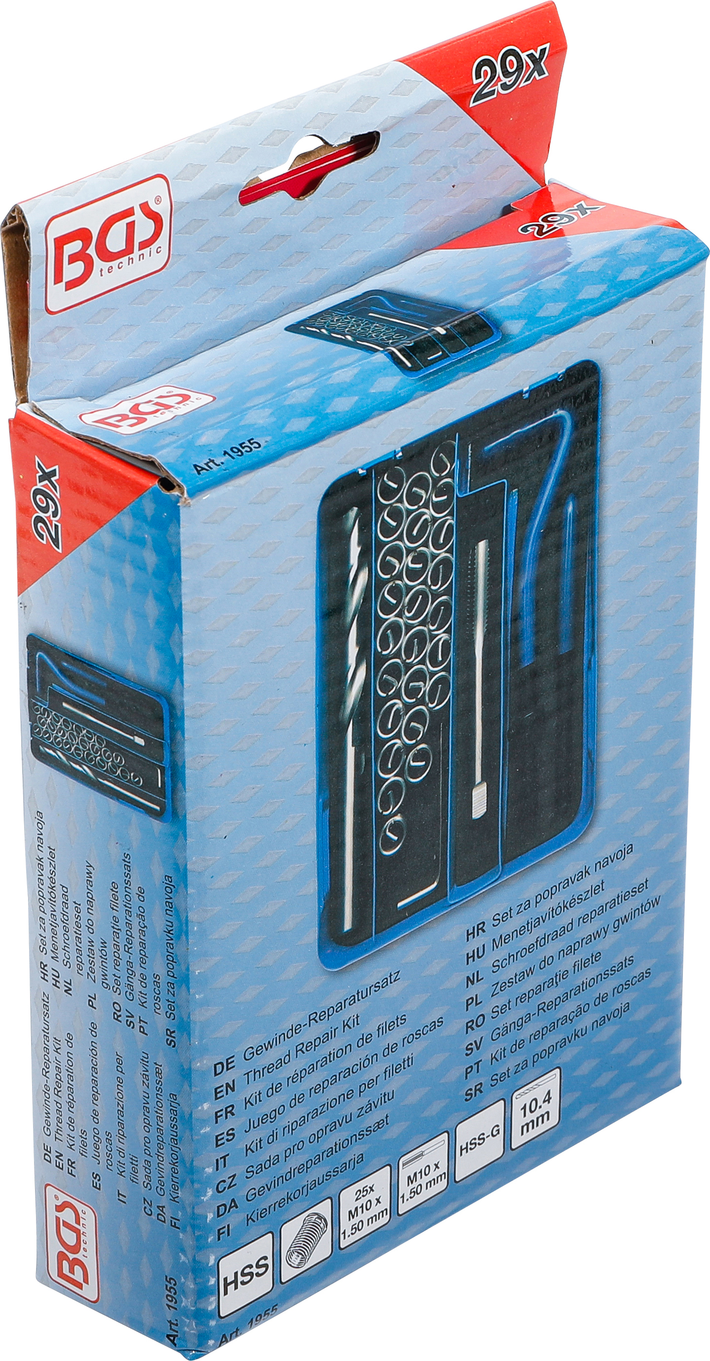 BGS Gewinde-Reparatursatz | M10 x 1,5 | 29-tlg. BGS Gewinde-Reparatursatz | M10 x 1,5 | 29-tlg.