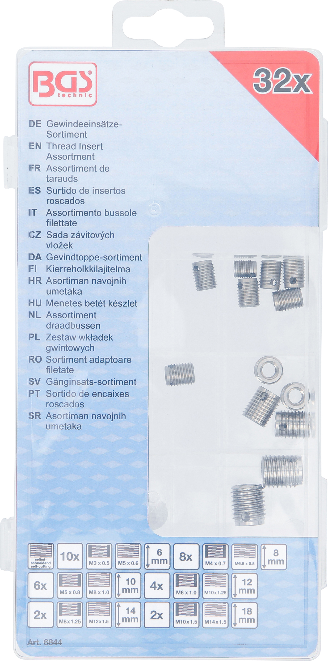 BGS Gewindeeinsätze-Sortiment | selbstschneidend | 32-tlg.