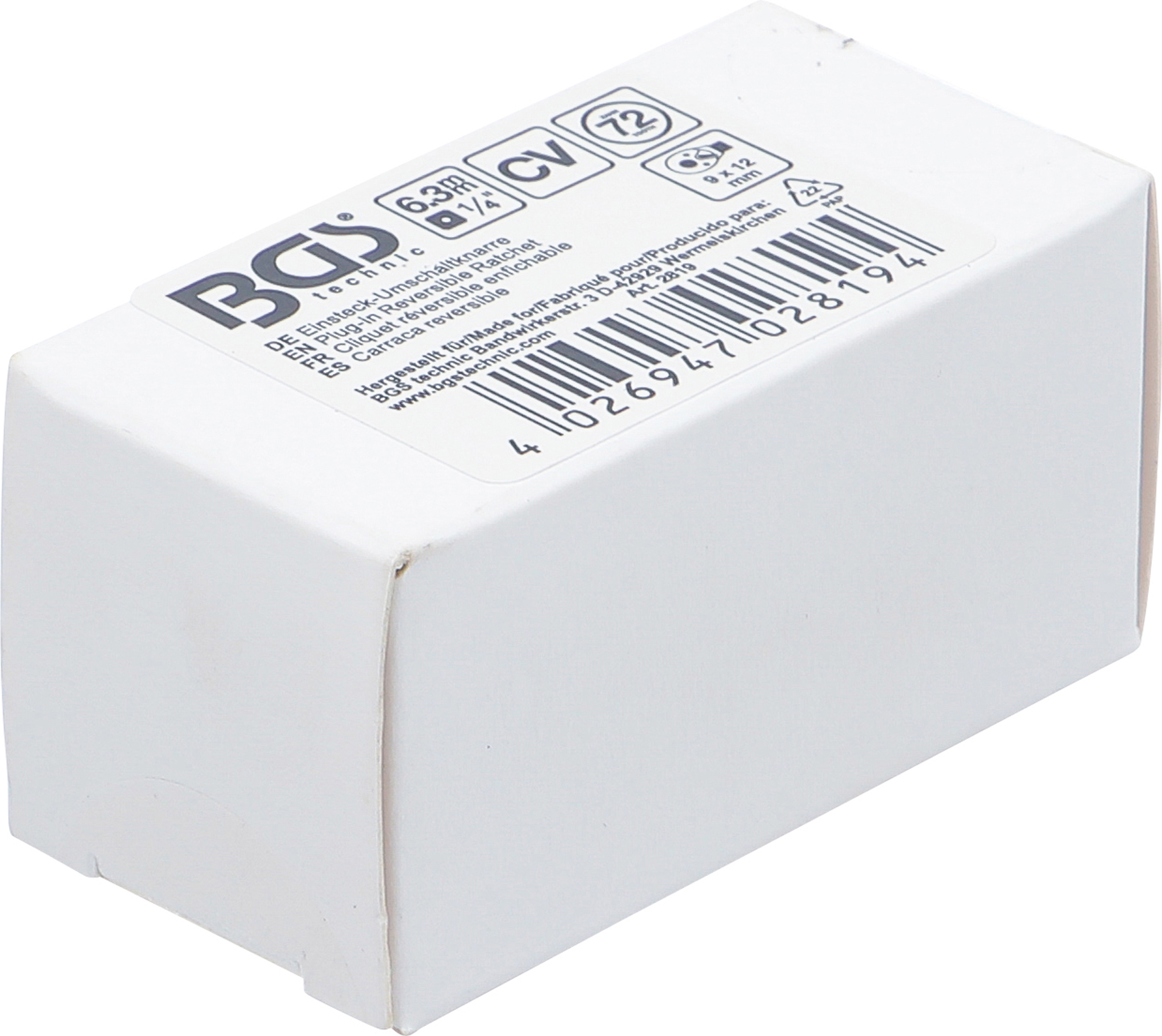 BGS Einsteck-Umschaltknarre | 6,3 mm (1/4") | Aufnahme 9 x 12 mm