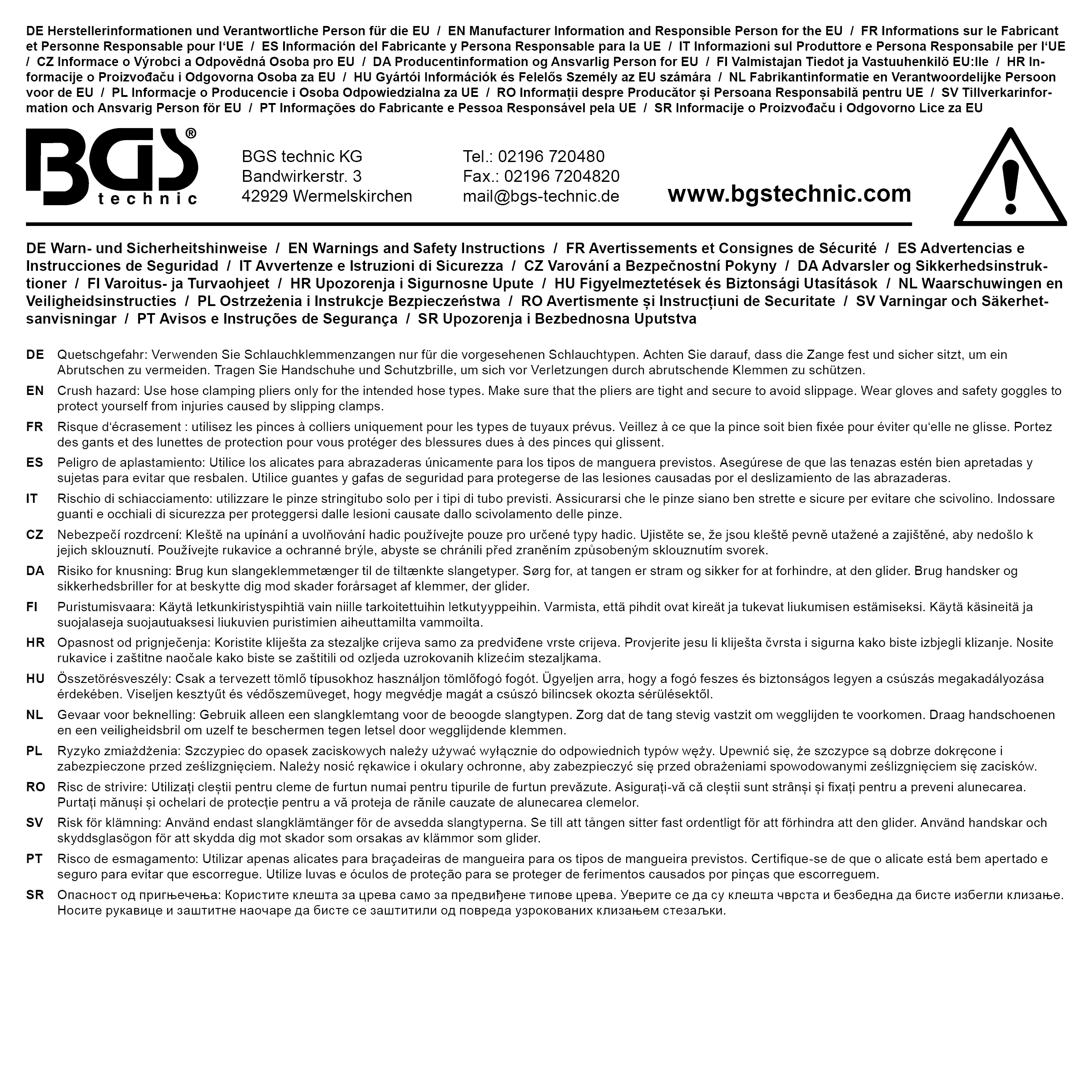 BGS Federbandschellen-Zange | 260 mm