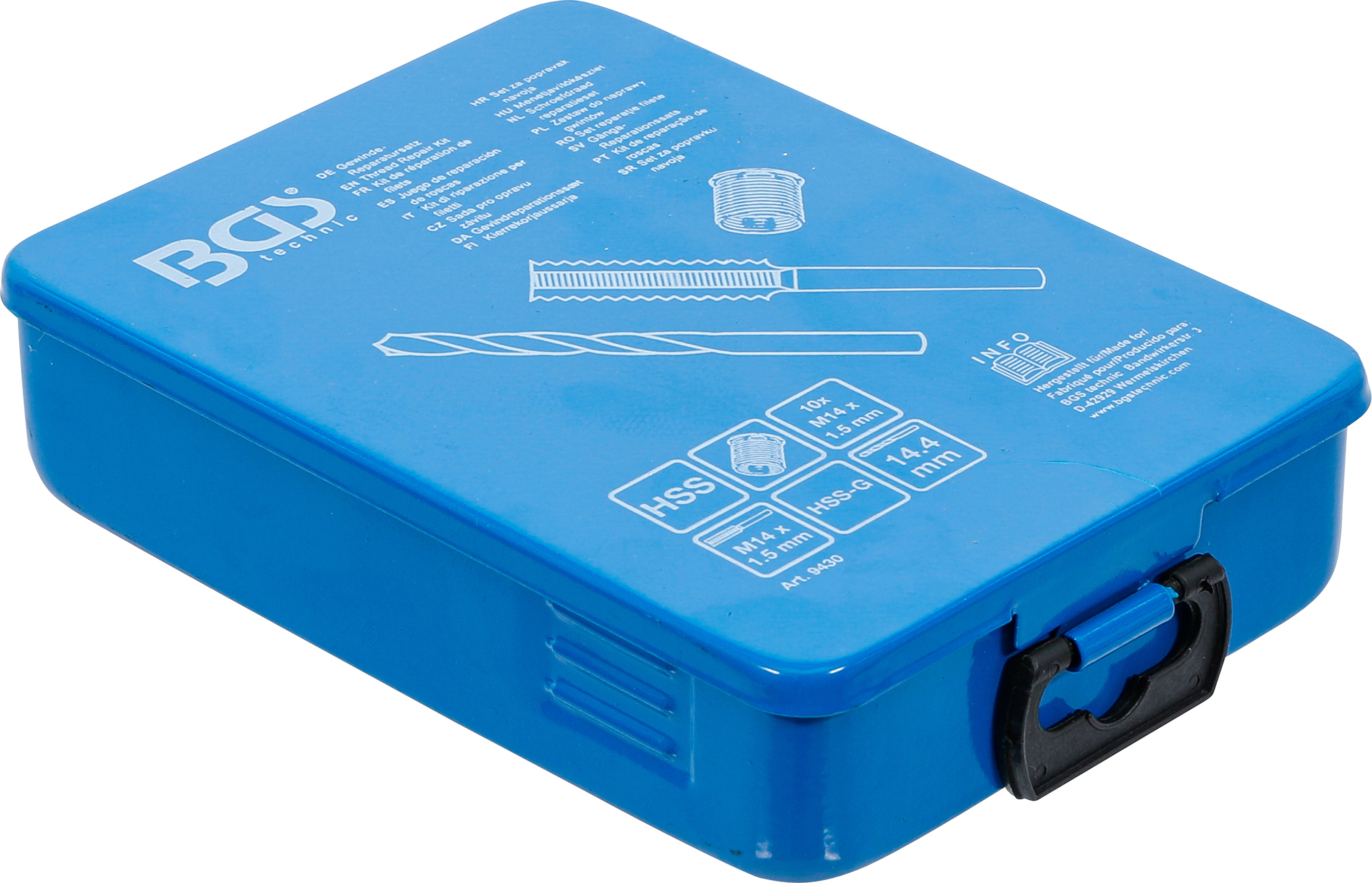 BGS Gewinde-Reparatursatz | M14 x 1.5 | 14-tlg. BGS Gewinde-Reparatursatz | M14 x 1.5 | 14-tlg.