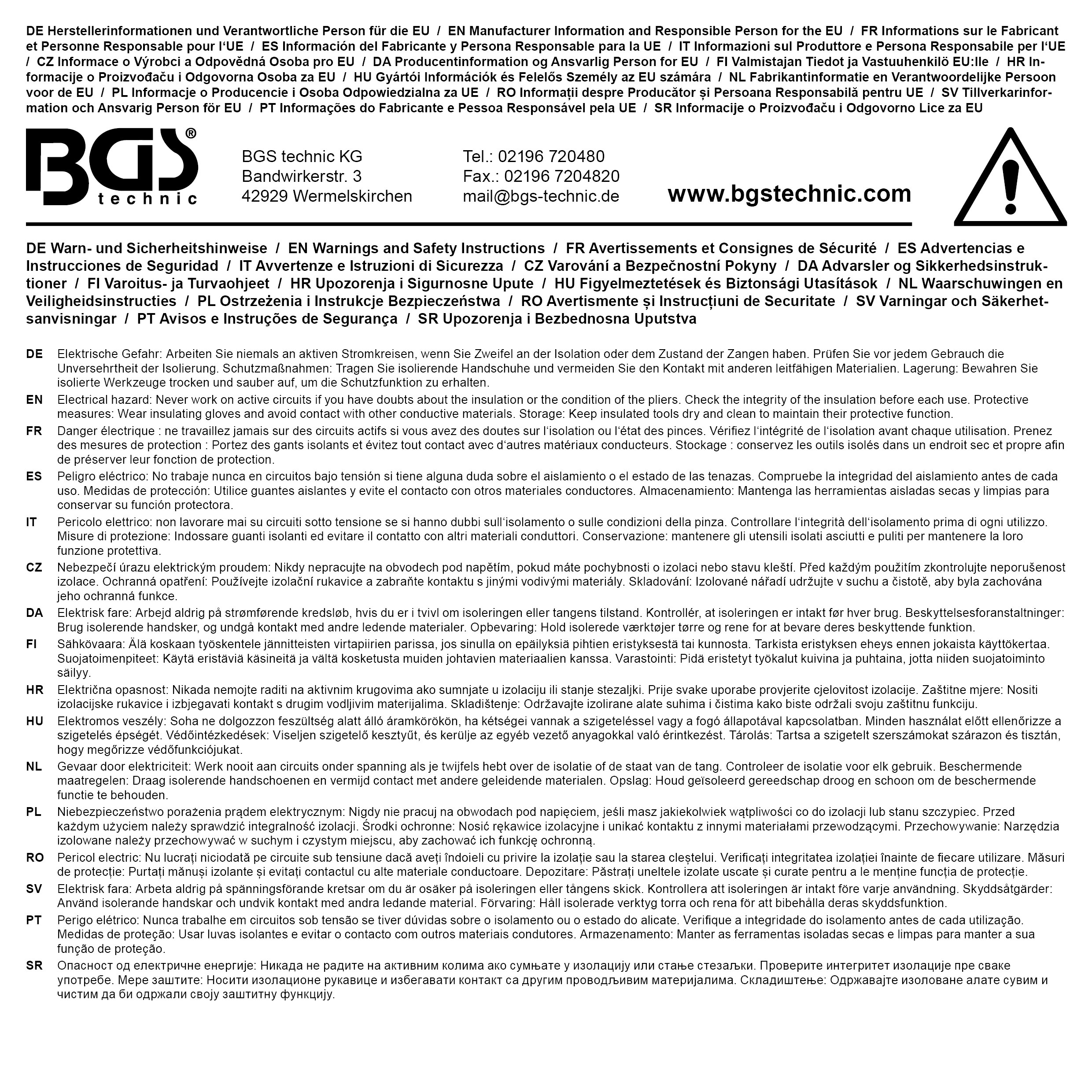 BGS VDE-Kabelschneider | 160 mm