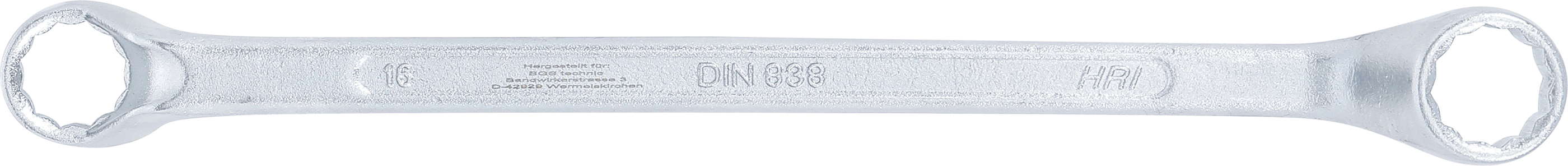 BGS Doppel-Ringschlüssel, gekröpft | SW 16 x 17 mm