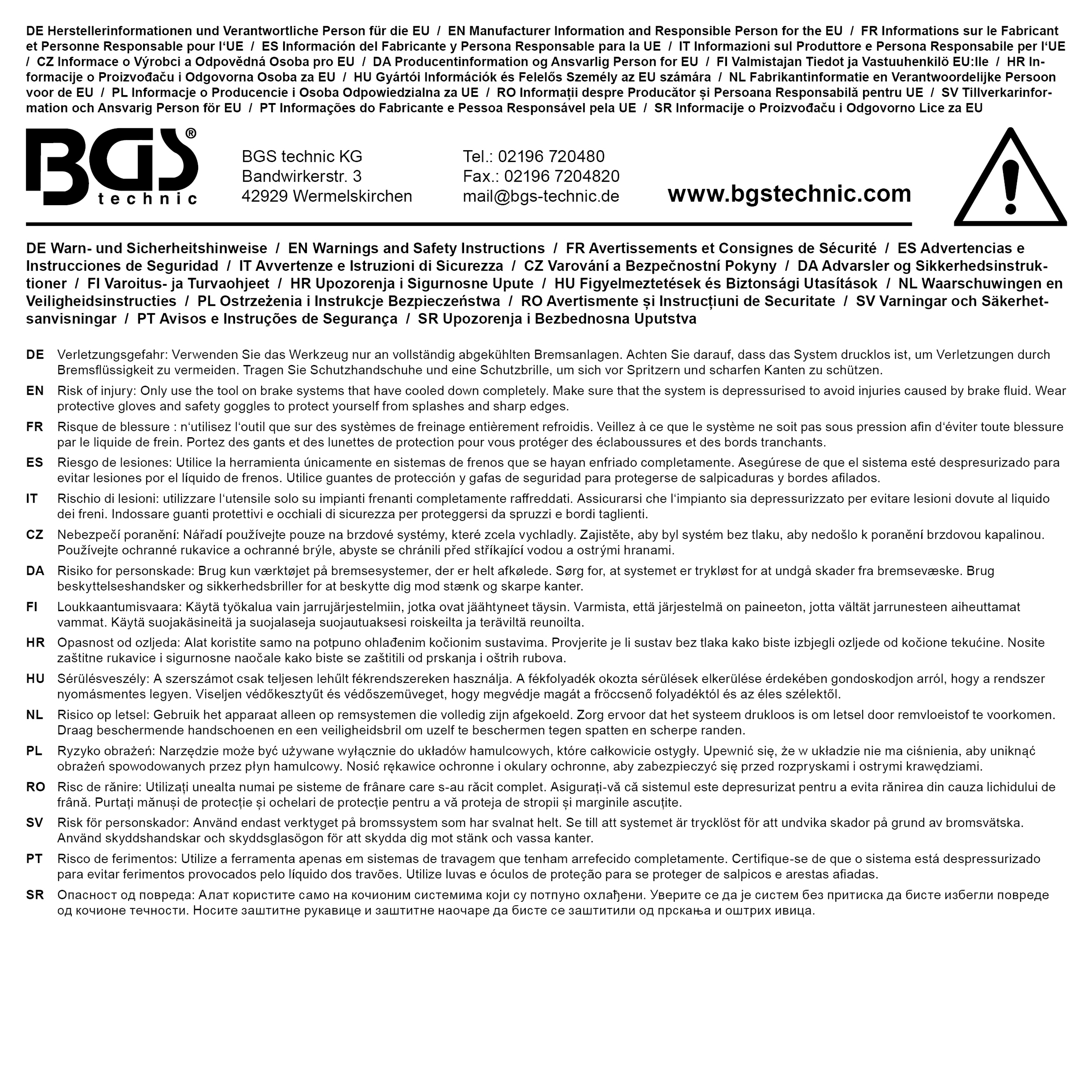 BGS Entlüftungs-Nippel für Bremsenentlüfter | für Art. 8066, 8080