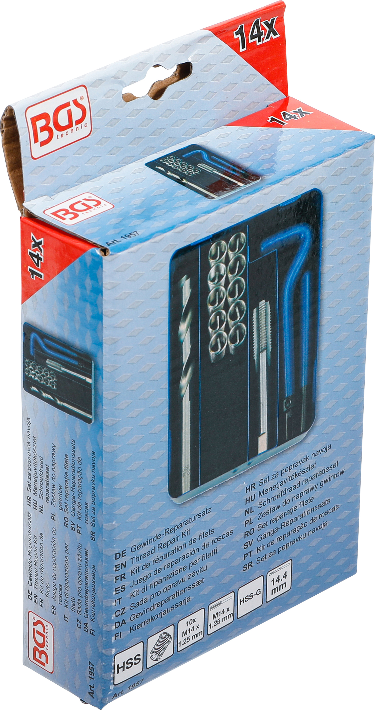 BGS Gewinde-Reparatursatz | M14 x 1,25 | 14-tlg. BGS Gewinde-Reparatursatz | M14 x 1,25 | 14-tlg.