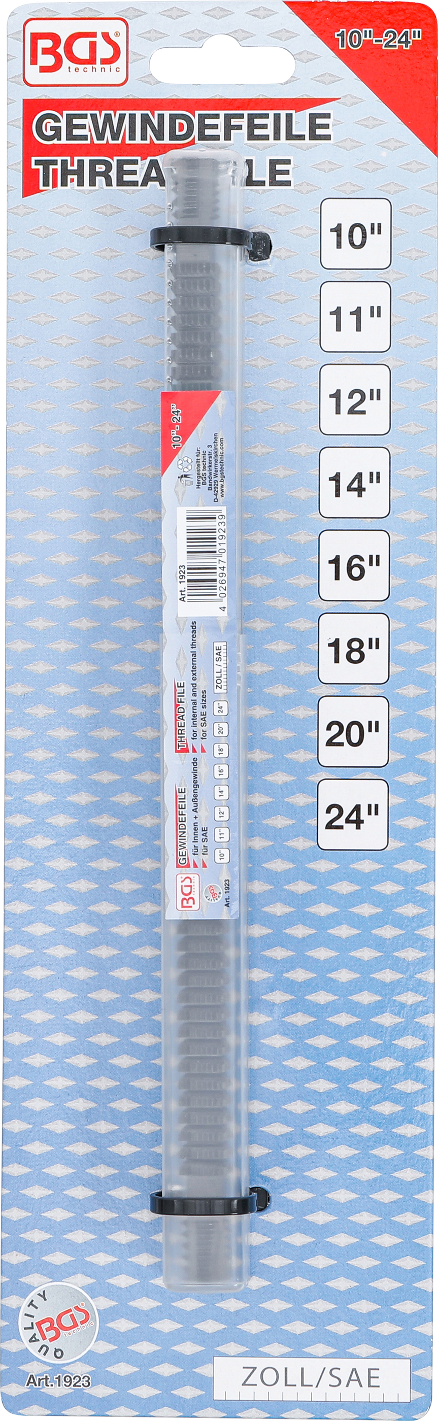 BGS Gewindefeile | Innen und Außengewinde | SAE 10" - 24"