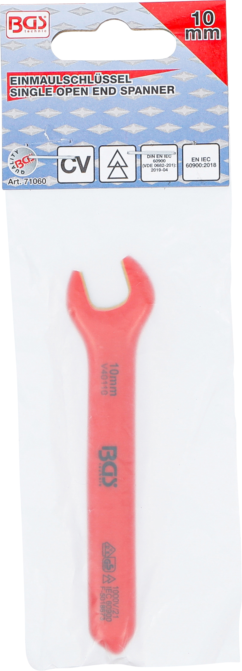 BGS VDE-Einmaulschlüssel | SW 10 mm BGS VDE-Einmaulschlüssel | SW 10 mm