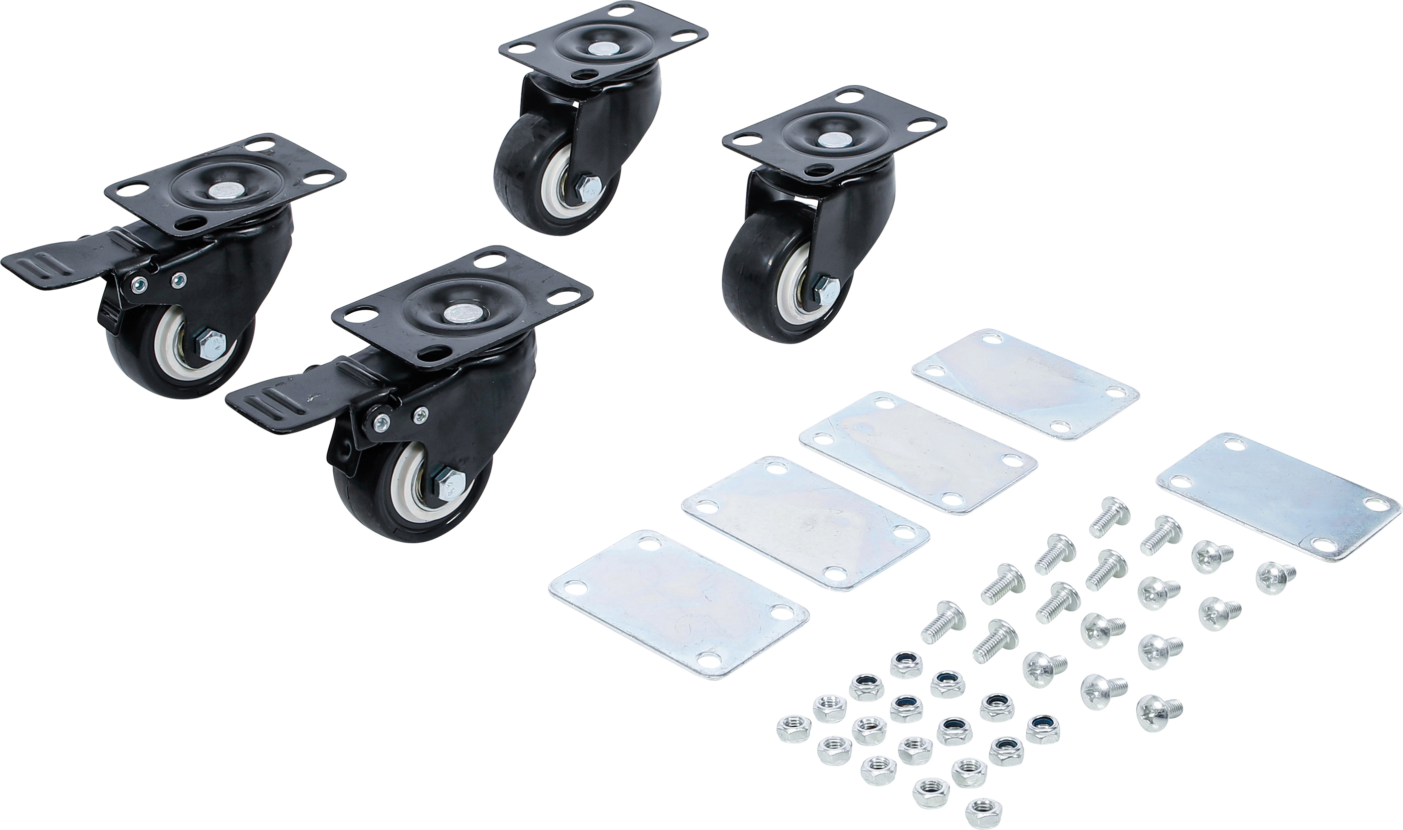BGS Lenkrollen-Satz | für Systemkoffer-Rollbrett | 4-tlg.