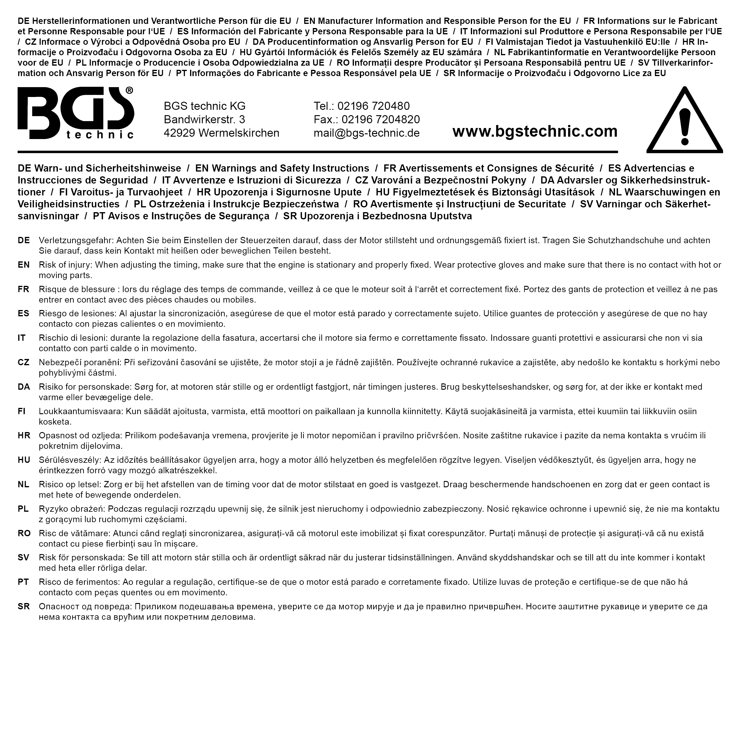 BGS Werkstattwageneinlage 1/6: Motor-Einstellwerkzeug-Satz | für VAG 4.0 FSI, TFSI