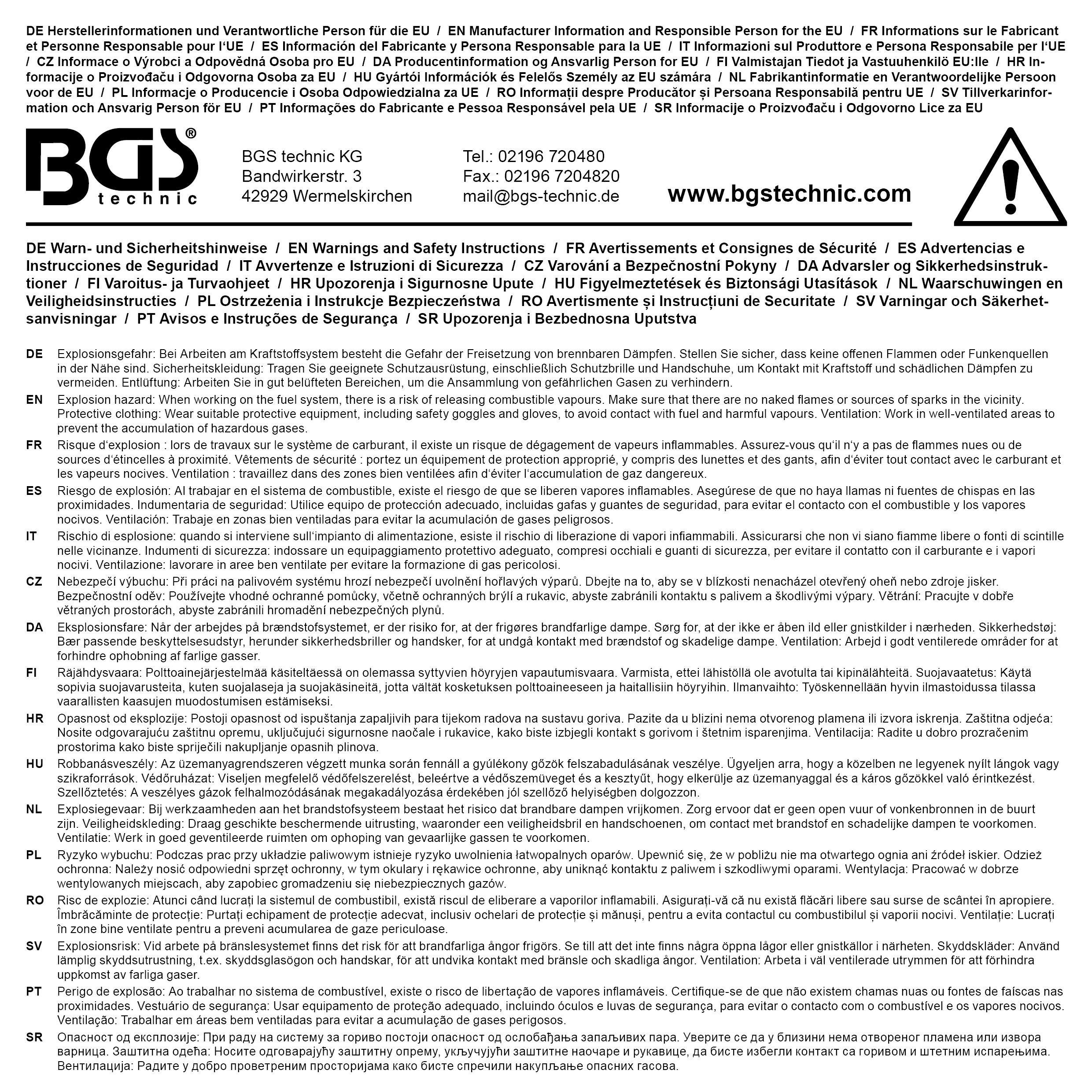 BGS CNG Flaschenventil-Schlüssel für Typ NGT
