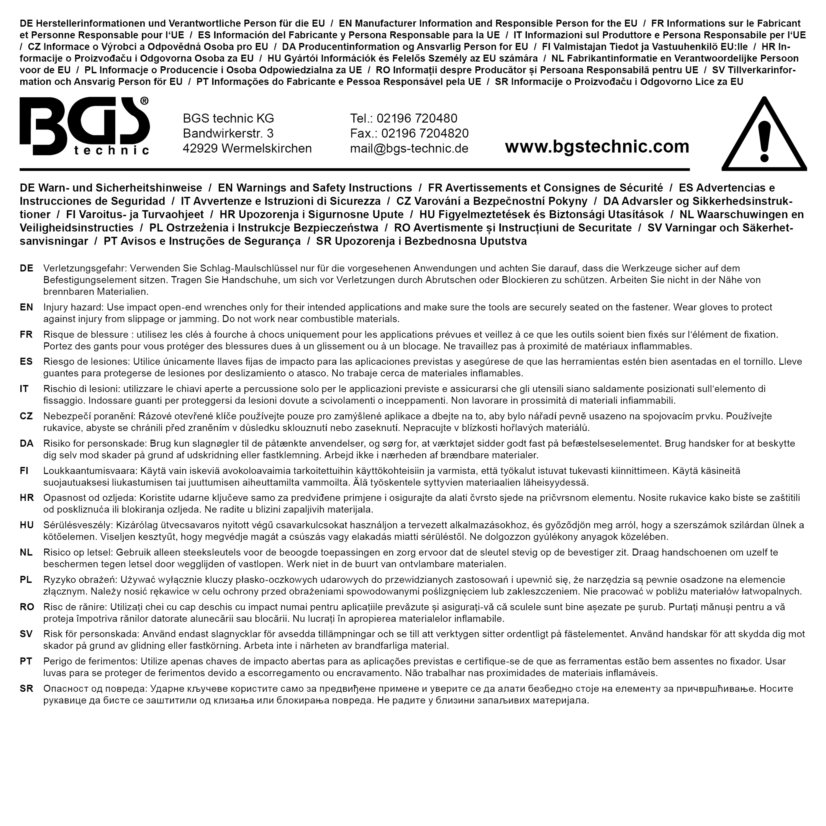 BGS Schlag-Maulschlüssel | SW 75 mm