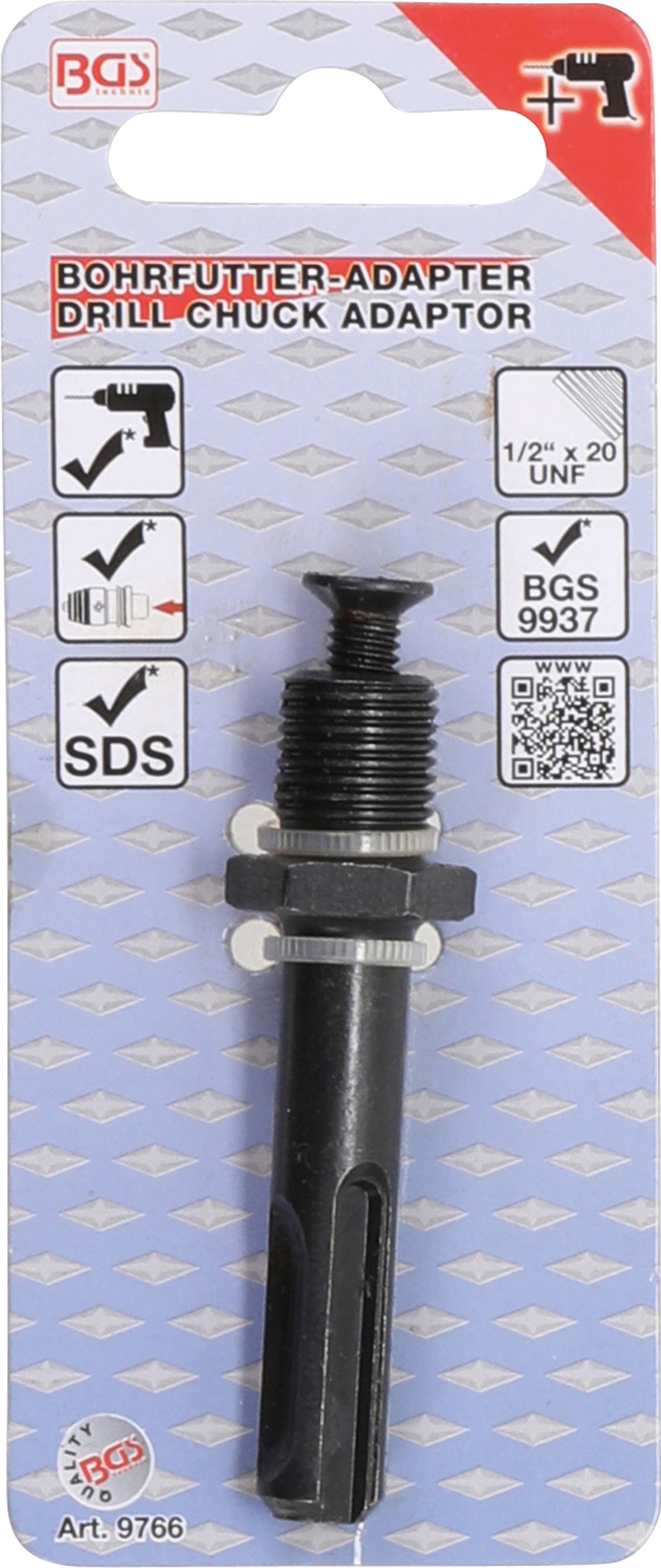 BGS Bohrfutter-Adapter | 1/2" x 20 UNF | für SDS-Aufnahme