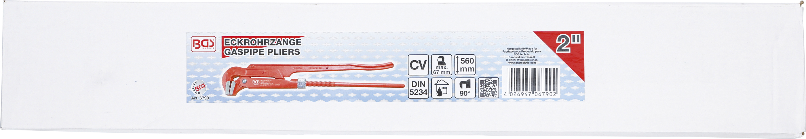 BGS Eckrohrzange | 50 mm - 2" | schwedische Form