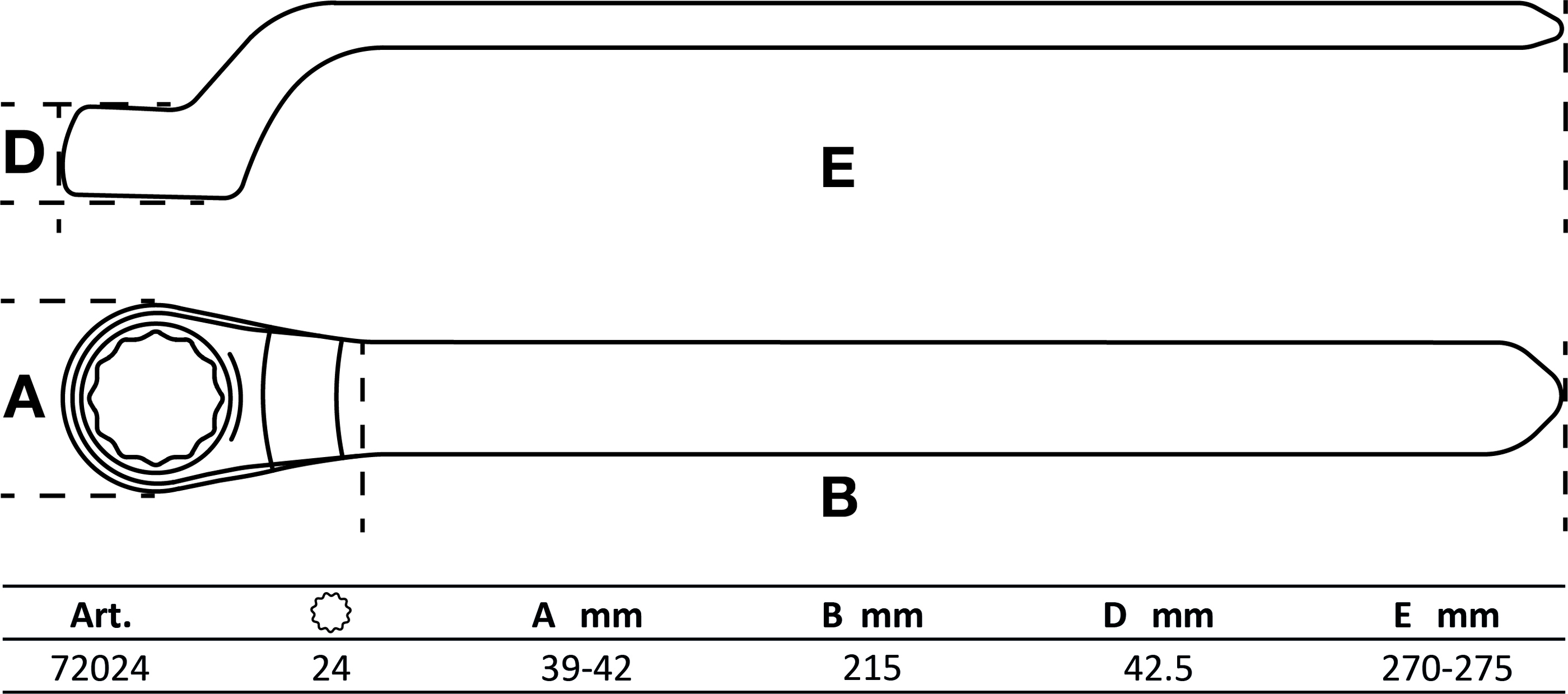 BGS VDE-Einringschlüssel | tief gekröpft | SW 24 mm BGS VDE-Einringschlüssel | tief gekröpft | SW 24 mm